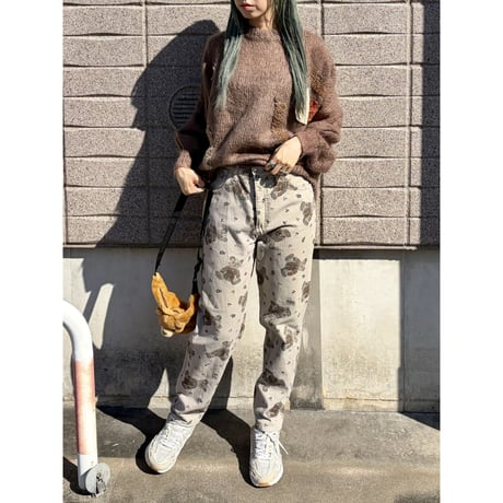 Brown design mohair knit sweater【01339】