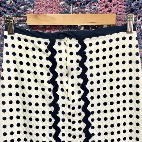 70s Dot maxi skirt【01603】