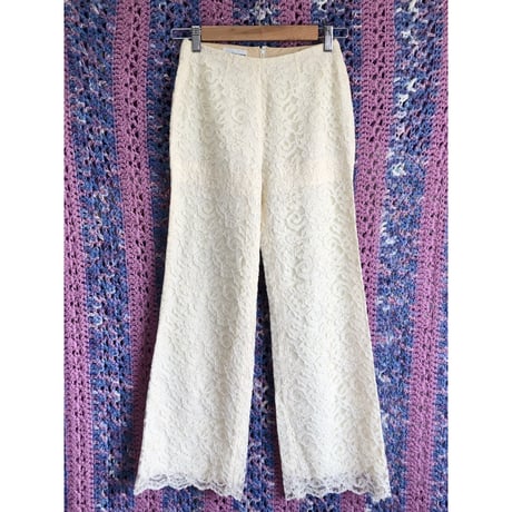 60s Ivory lace pants【01485】