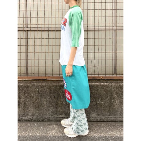 80s Green raglan sleeve tee【01503】