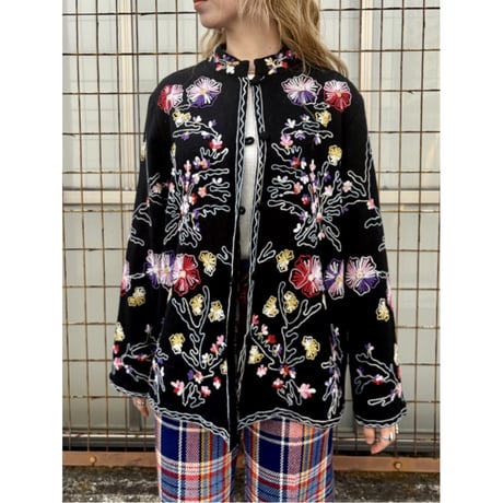 Vintage floral embroidered Jacket【01577】