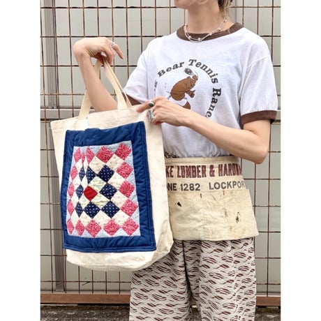 Vintage patchwork tote bag【01505】