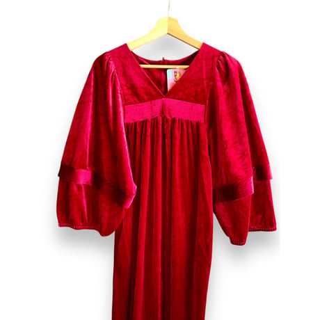 60s Velour maxi dress【01570】