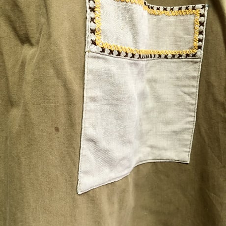 Vintage half apron / brown【01546】