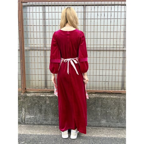 60s Velour maxi dress【01570】