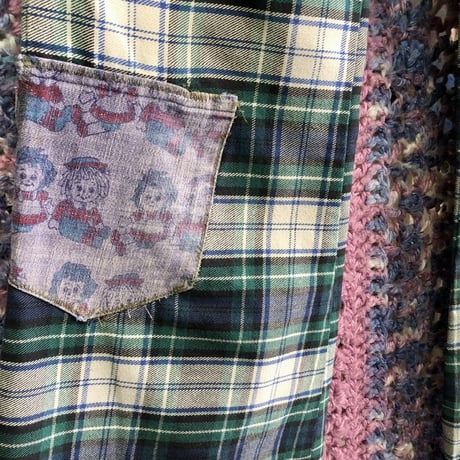 80s Plaid flare pants【01589】