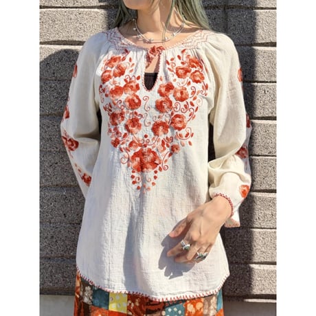 Vintage embroidery blouse【01535】