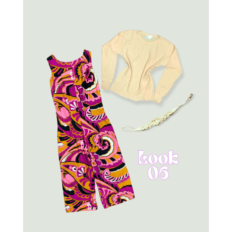 60-70s Psychedelic jumpsuit【01610】