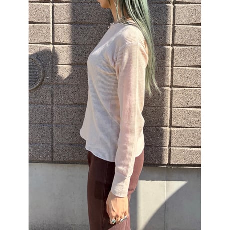 Vintage thermal top / beige【01521】