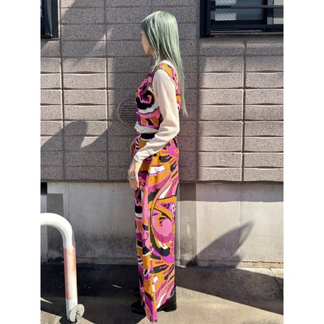 60-70s Psychedelic jumpsuit【01610】