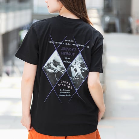 ジュウリョクピエロ　オークス勝利記念グッズ グラフィカルTシャツAパターン（黒/Black）