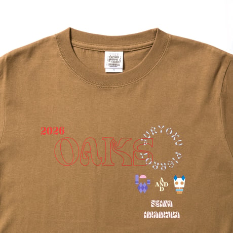ジュウリョクピエロ　オークス勝利記念グッズ グラフィカルロングスリーブTシャツ（茶/Camel）