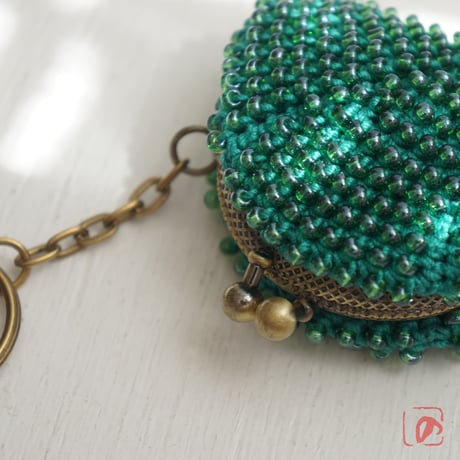 ばあば☆ガラスビーズのちびがま（Malachite・2266）