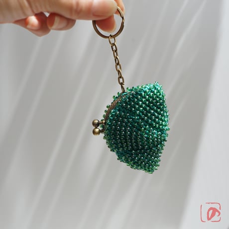 ばあば☆ガラスビーズのちびがま（Malachite・2266）