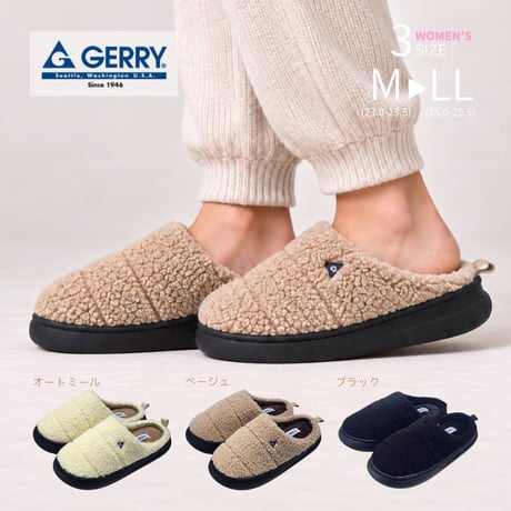 GERRY モコモコサボサンダル　Ladies’（ブラック ベージュ オートミール）（GR5581)