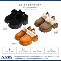GERRY レディース ファーサンダル GR5616 (ブラック、ベージュ、キャメル)