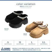 GERRY レディース ファーサンダル GR5615 (ブラック、ベージュ)