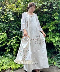 Remake tablecloth crochet sleeve dress