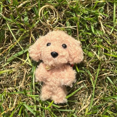 Ribbon Toy Poodle Keychain