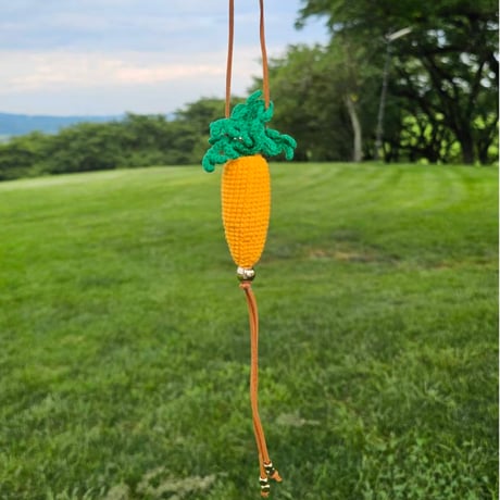 Amigurumi Carrot Leather Strap Charm