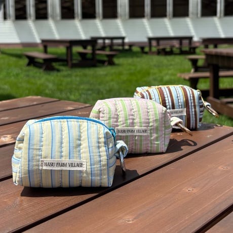 Striped Mini Pouch Keychain