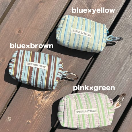 Striped Mini Pouch Keychain