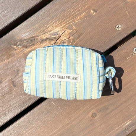 Striped Mini Pouch Keychain
