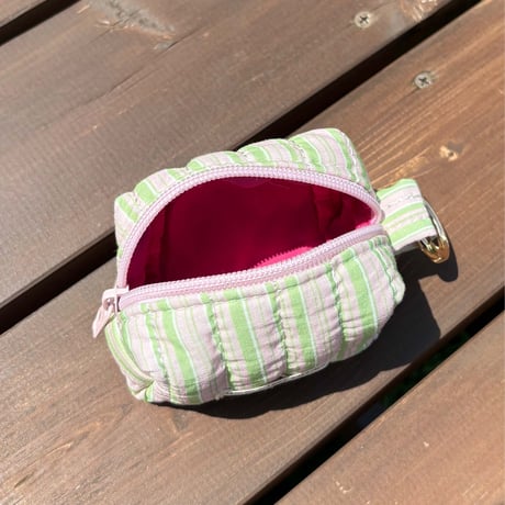 Striped Mini Pouch Keychain