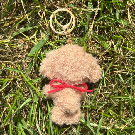Ribbon Toy Poodle Keychain
