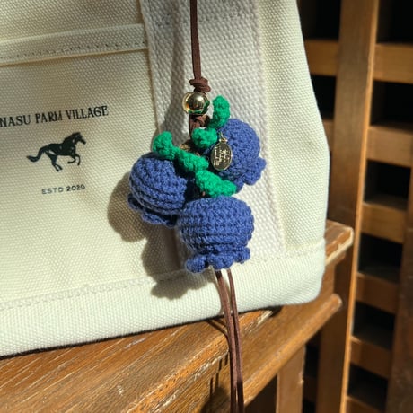 Amigurumi Blueberry Leather Strap Charm