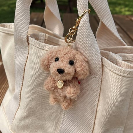 Ribbon Toy Poodle Keychain