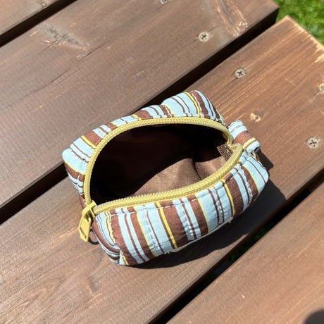 Striped Mini Pouch Keychain