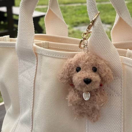 Ribbon Toy Poodle Keychain