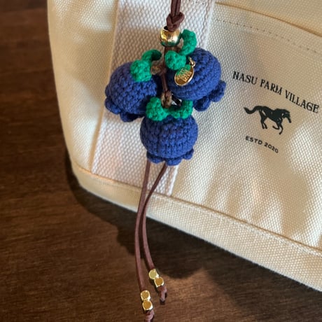 Amigurumi Blueberry Leather Strap Charm