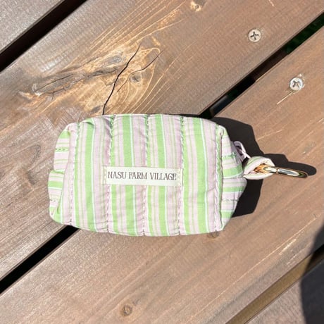 Striped Mini Pouch Keychain