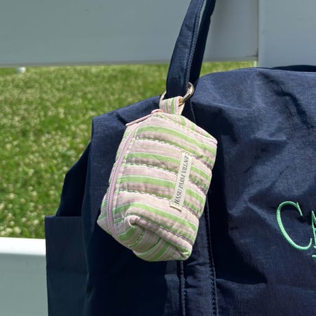 Striped Mini Pouch Keychain