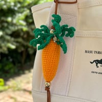 Amigurumi Carrot Leather Strap Charm