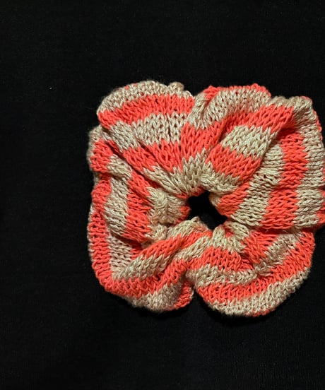 cotton boarder chouchou 【Orange】