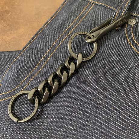 Bel Cielo 真鍮製　スーパーヘビーウェイトチェーンフックキホルダー  黒メッキVer.