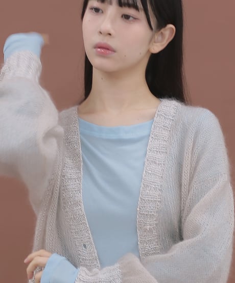 モヘヤのレーシーカーディガンのkit