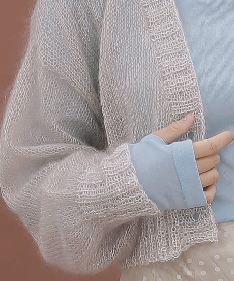 モヘヤのレーシーカーディガンのkit