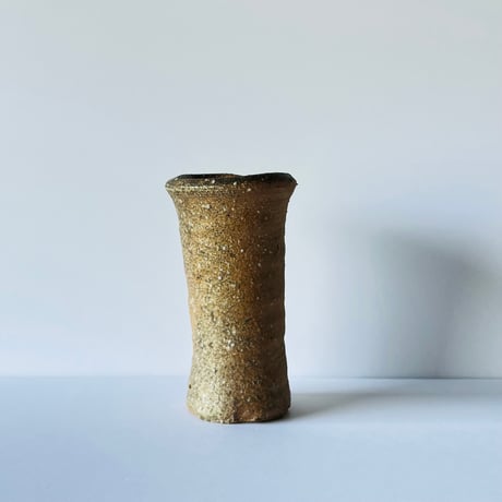 T−153 辻村史朗　信楽花入  共箱付　初期物  Shiro Tsujimura – Shigaraki Flower Vase