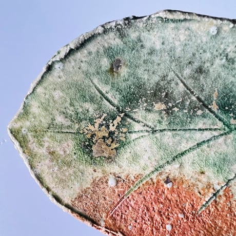Fー37 古谷和也　信楽葉皿　    Kazuya Furutani – Shigaraki Leaf Plate
