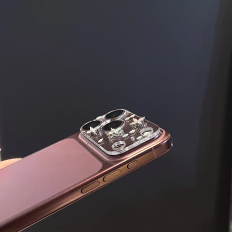 CUTECASE キラキラビジュー花 iPhone18Pro/18ProMax 大人可愛い カメラ保護カバー iPhone17ProMax/17Pro 傷防止 華やかCM6795