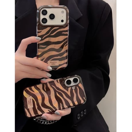 CUTECASE ゼブラ柄 iPhone18Pro/18ProMaxケース 艶感 iPhone17/16Pro/15カバー 個性 洗練トレンド人気CM6773