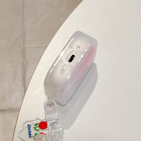 CUTECASE シェル風チューリップ柄 Airpods Pro3ケース ピンク Airpods4/3カバー pro2/pro1 真珠デコ犬ちゃん ギフトにおすすめCM6596