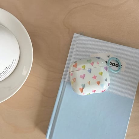 CUTECASE多彩ハート柄 AirpodsPro3ケース 星柄 Airpods4/3カバー AirpodsPro第2/1世代 甘めコーデ ブルーCM6592