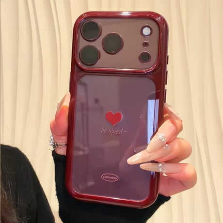 CUTECASE ハート柄 iPhone18Pro/18ProMaxケース 高透明感 カメラカバー iPhone17/16ProMaxカバー 大人かわいい クリアCM6840