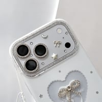 CUTECASE iPhone18Pro/18ProMax リボン 月 星 カメラ保護カバー iPhone17ProMax iPhone17Pro ソフトフイルム 可愛い 使いやすいCM6767