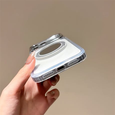 CUTECASE ミラー付きリングスタンド iPhone18Pro/18ProMax MagSafe対応 クリアケース iPhone17/16/15カバー 便利スタンド付きCM6821